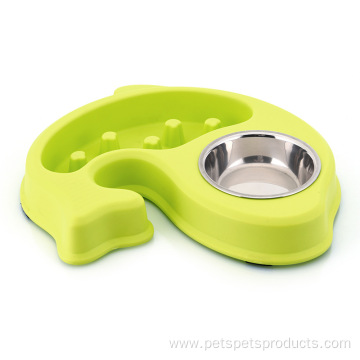 environmental plastic fish stainless steel dog bowl